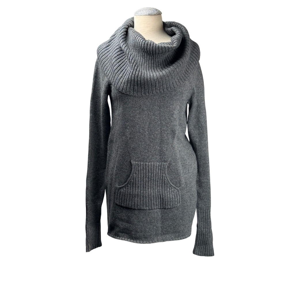 GAP Womens Gray Cowl Neck Long Sleeve Pocket Tunic‎ Sweater Size L
